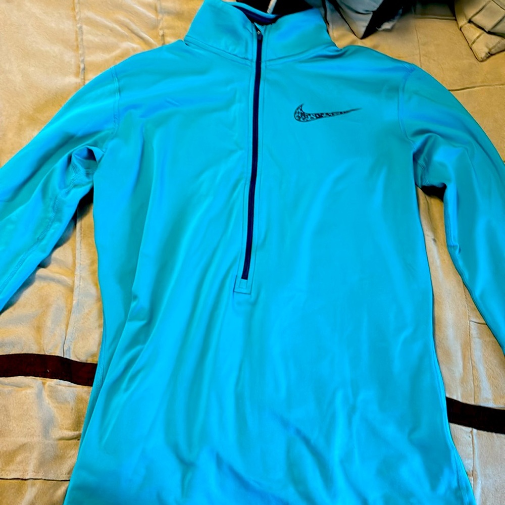 Like new Nike Pro Dri-Fir teal half zip training top
